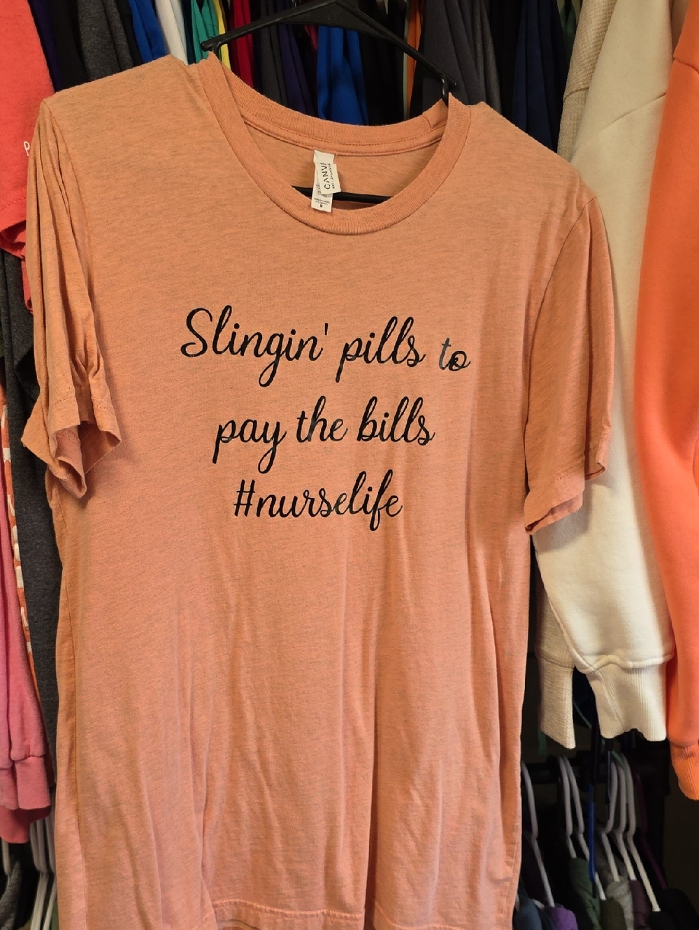 Bella Canvas Peach Nurse Life Graphic Tee